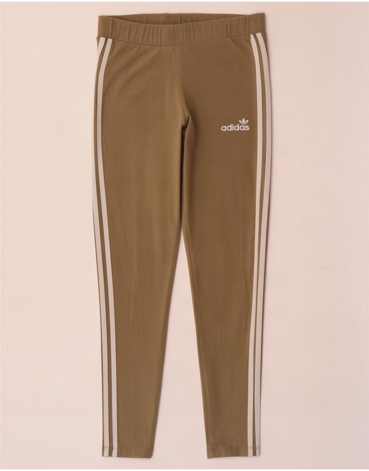 Женские леггинсы Adidas UK 14, хлопок среднего цвета хаки