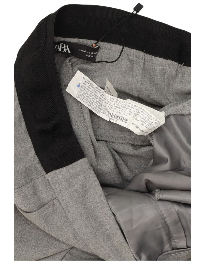 Женские узкие брюки чинос Zara Medium W30 L28, серый полиэстер