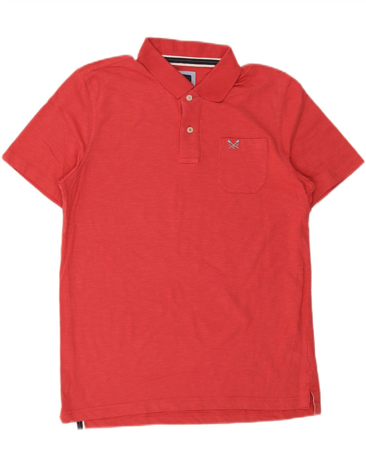 Crew Clothing Мужская рубашка поло среднего красного цвета из хлопка
