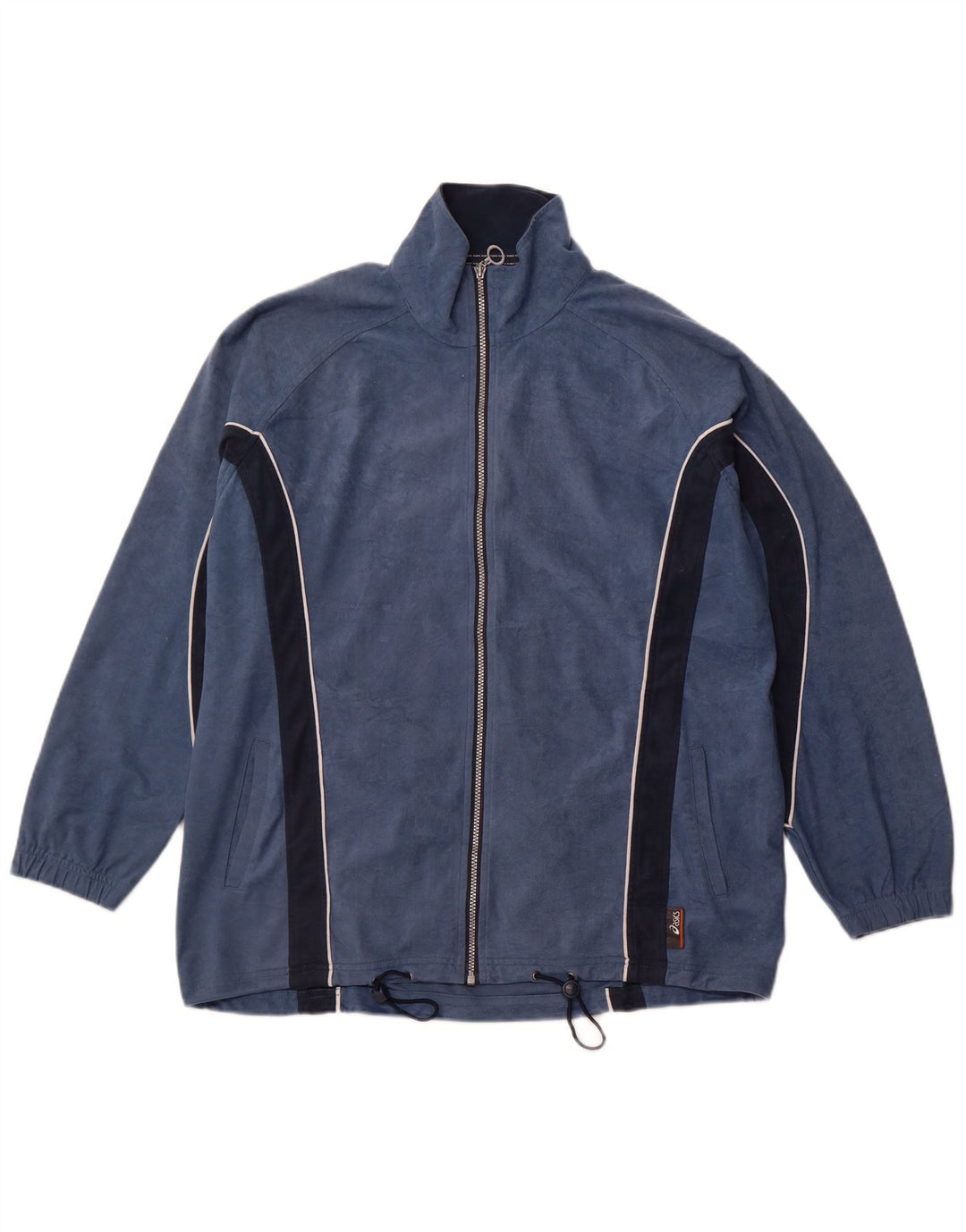 Мужская бархатная спортивная куртка ASICS XL, темно-синяя, с цветными блоками