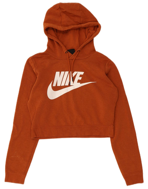 Женский укороченный худи с рисунком Nike UK 6 XS, коричневый хлопок