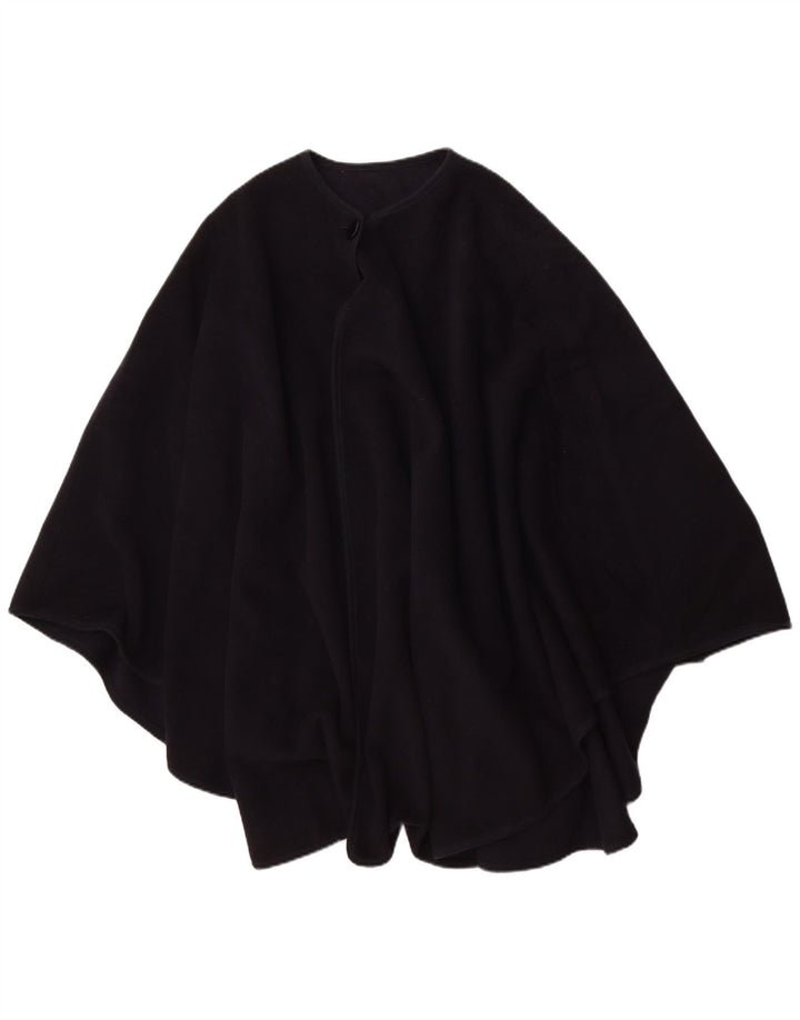 Винтажное женское пальто-пончо, один размер, темно-синее