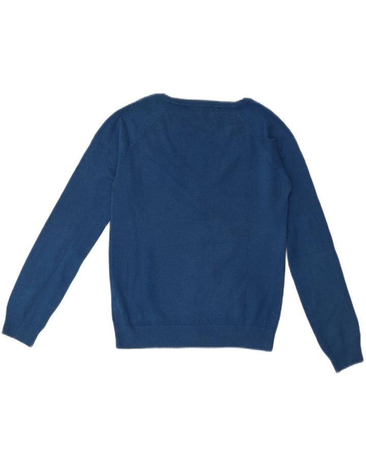 Женский кардиган Zara UK 12, хлопковый средний синий цвет