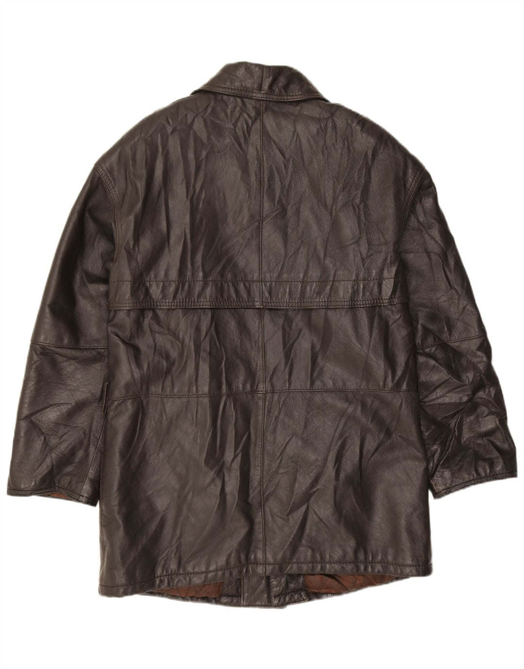 VINTAGE Мужская кожаная куртка IT 52 XL Черная кожа