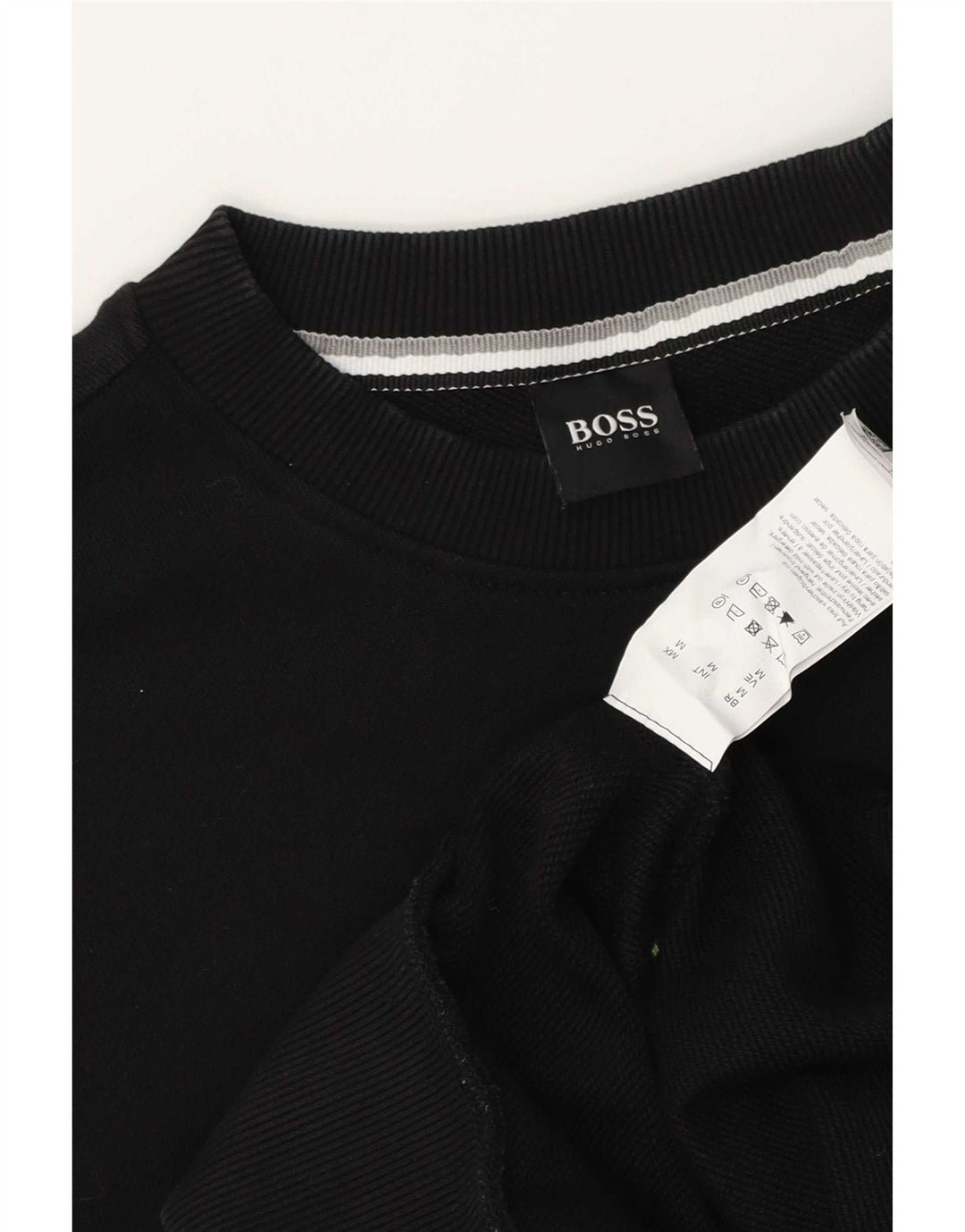 Мужской свитшот с рисунком Hugo Boss, средний черный хлопковый джемпер