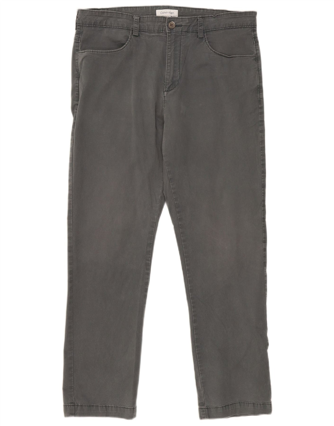 CALVIN KLEIN Мужские прямые повседневные брюки W34 L30 Серые хлопковые