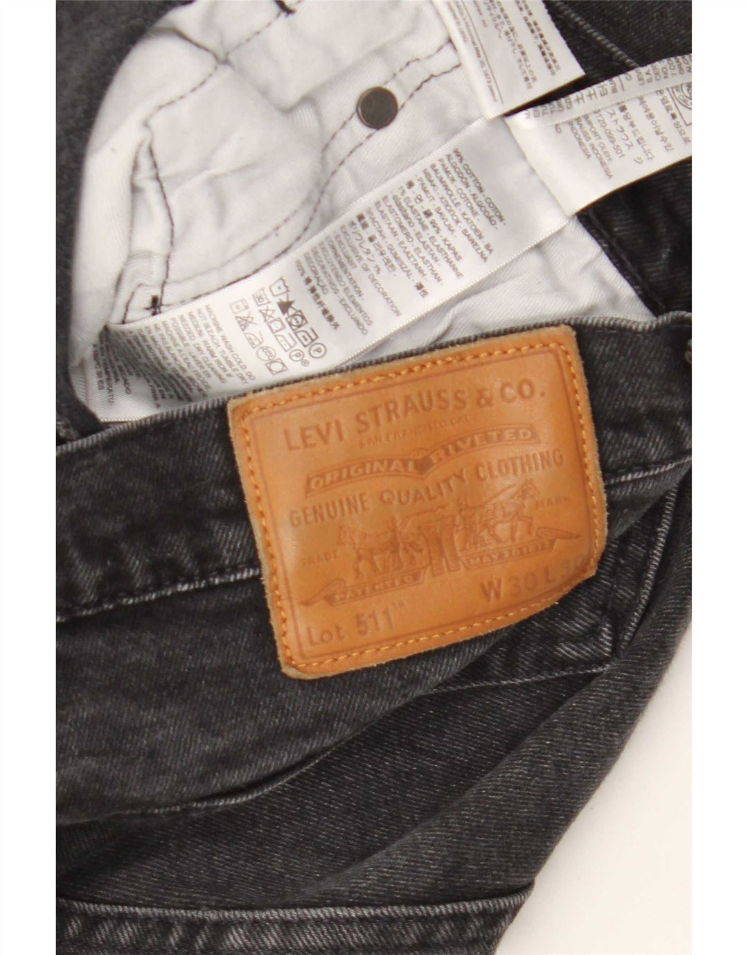 Мужские узкие джинсы Levi's W30 L30, черный хлопок