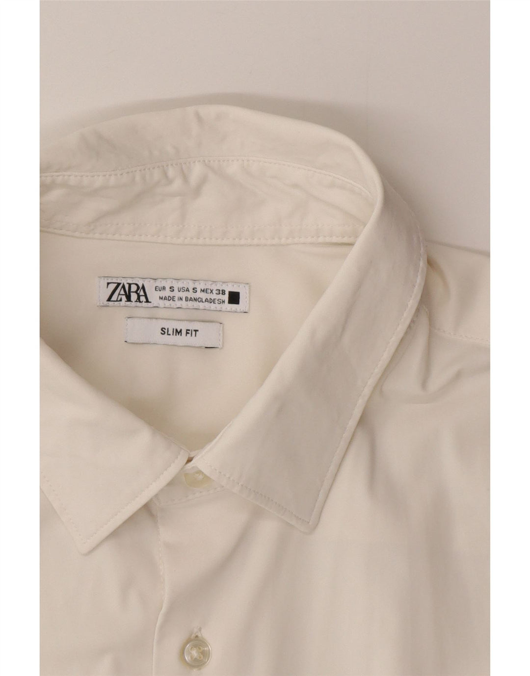 Мужская рубашка узкого кроя Zara, маленькая белая