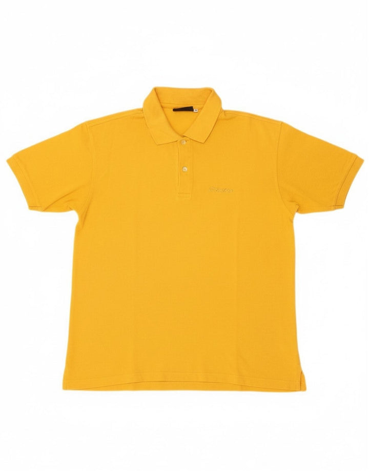 LOTTO Mens Polo Shirt Medium Yellow Cotton