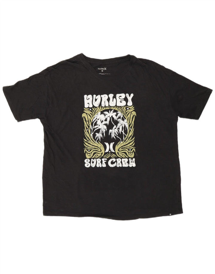 HURLEY Мужская футболка с рисунком, большой черный хлопок