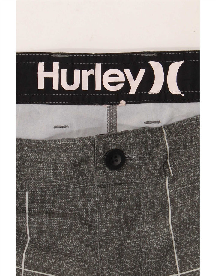 Мужские шорты чинос Hurley W34, большие серые с геометрическим рисунком