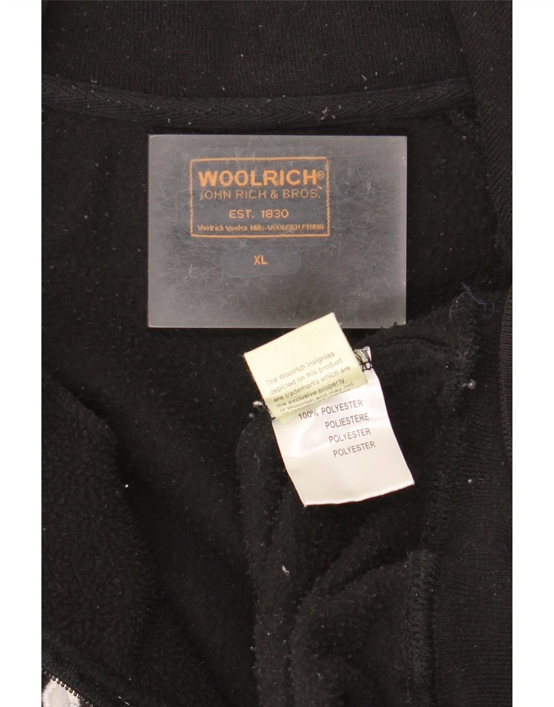Женская флисовая куртка Woolrich с графическим рисунком UK 18 XL, черный полиэстер
