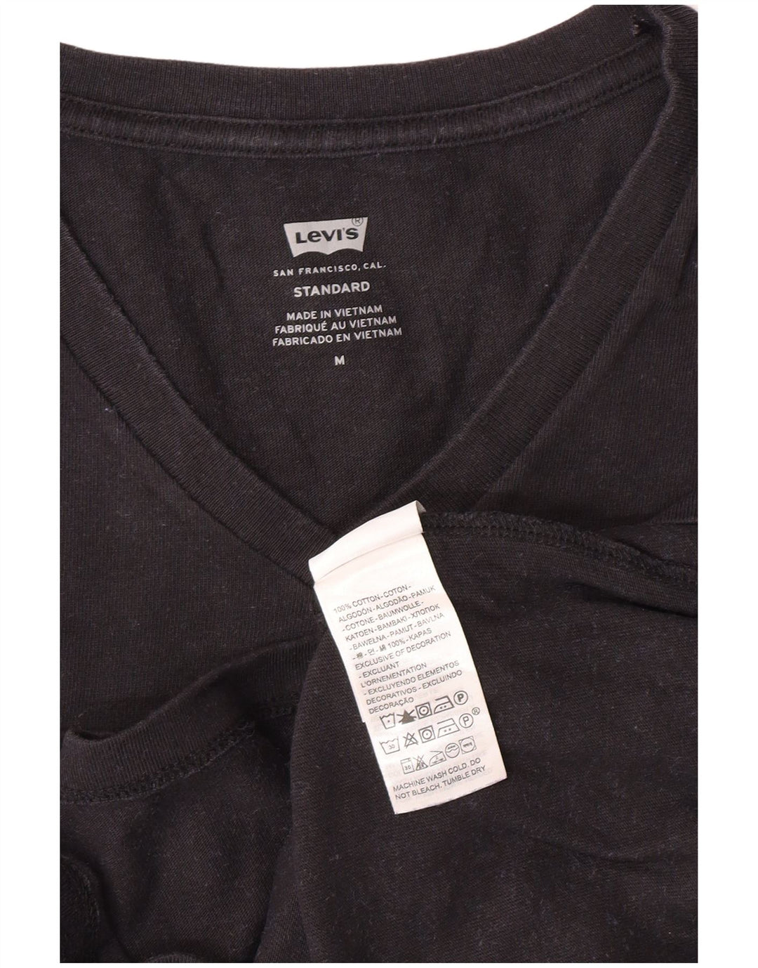 Мужская футболка LEVI'S Standard из хлопка среднего размера, черная