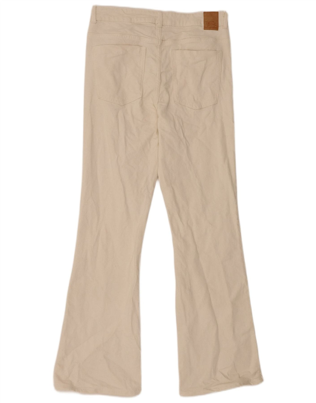 Женские расклешенные джинсы Zara EU 42, большие W32 L31, бежевый хлопок