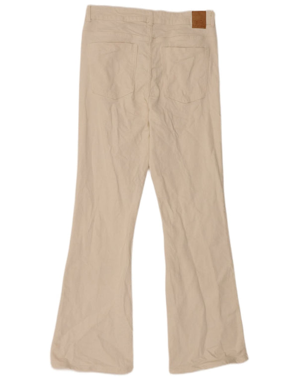Женские расклешенные джинсы Zara EU 42, большие W32 L31, бежевый хлопок