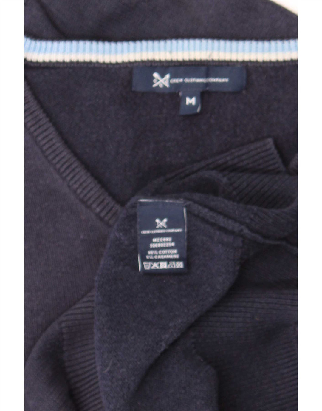 Crew Clothing Мужской джемпер с v-образным вырезом, свитер среднего размера, темно-синий, хлопок