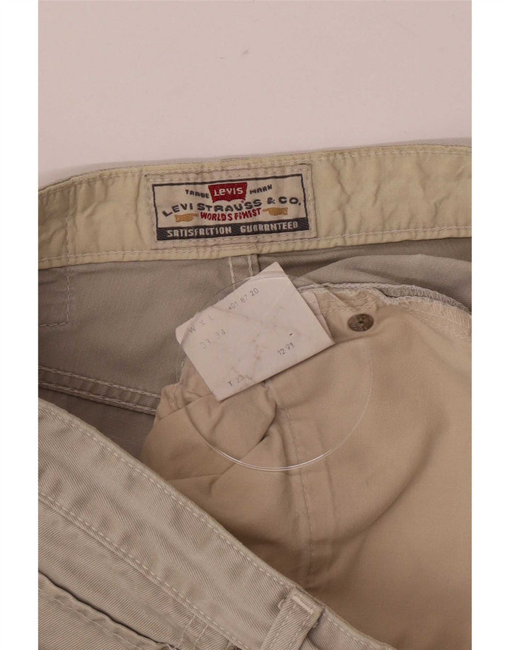 Мужские джинсовые шорты Levi's стандартного размера, большие W33, бежевый хлопок