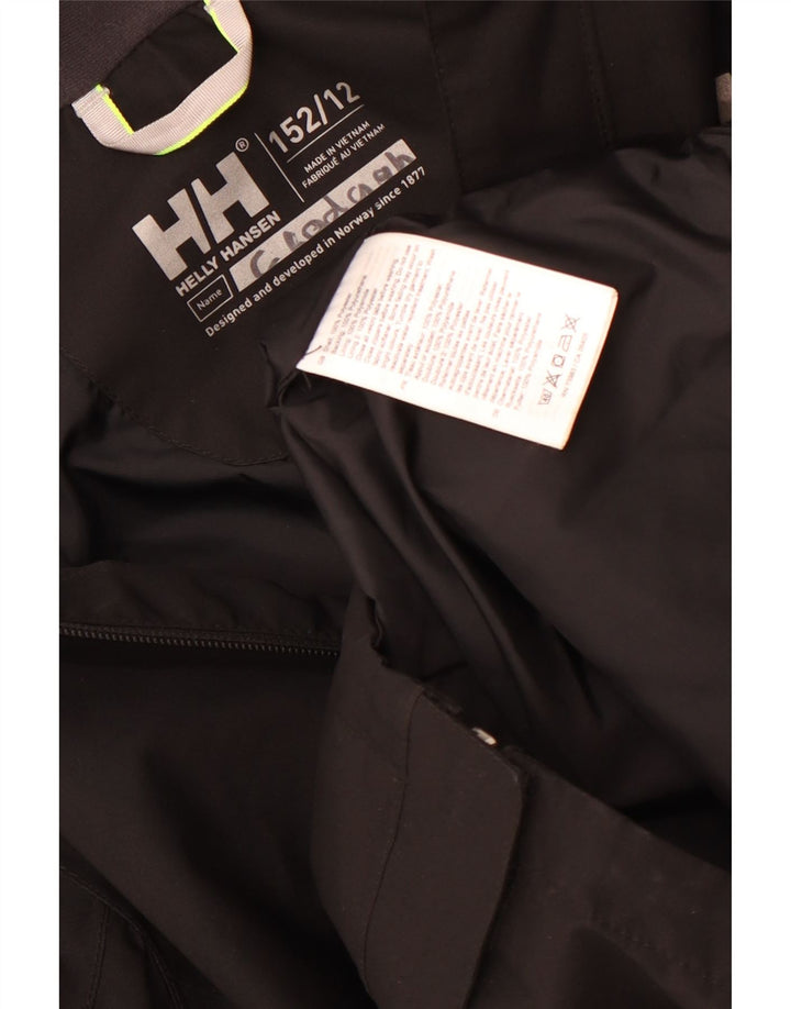 Helly Hansen Дождевик с капюшоном для мальчиков 11-12 лет, черный полиэстер
