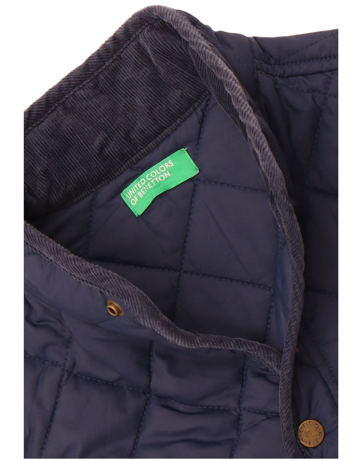 Женская стеганая куртка Benetton UK 10, маленькая, темно-синяя