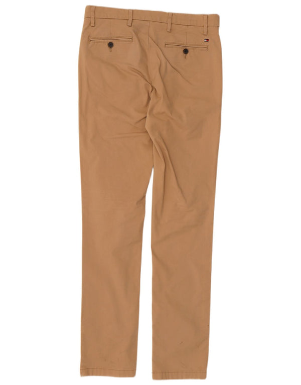 Tommy Hilfiger Mens Slim Chino Trousers W29 L32 Beige Cotton