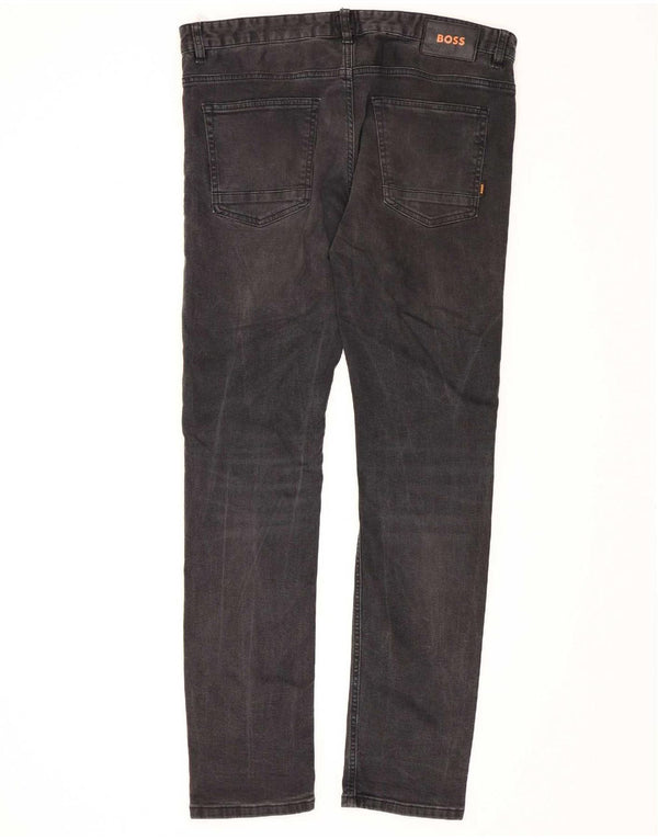 Мужские узкие джинсы Hugo Boss W36 L34, черный хлопок