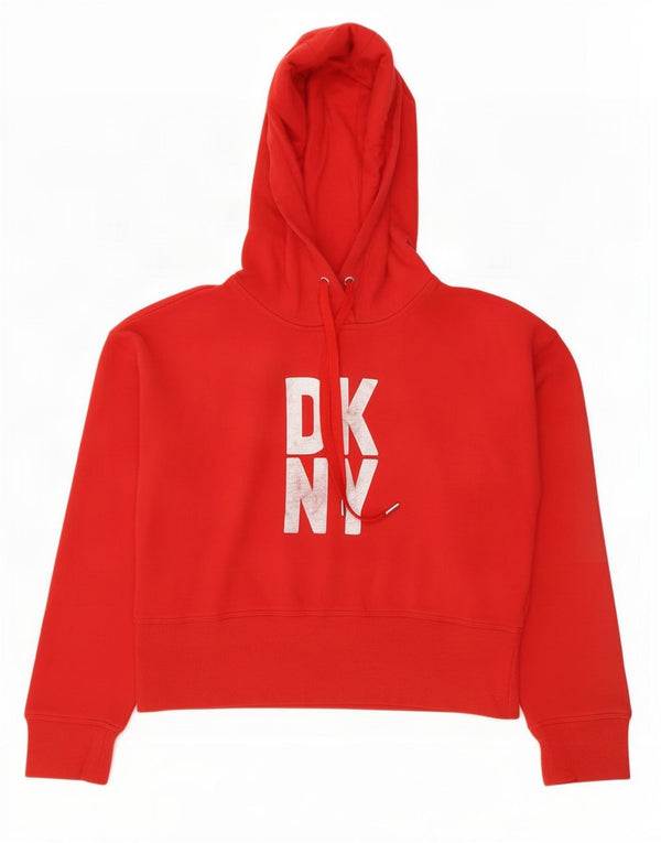 Женский укороченный джемпер с капюшоном Dkny большого размера UK 6 XS, красный хлопок