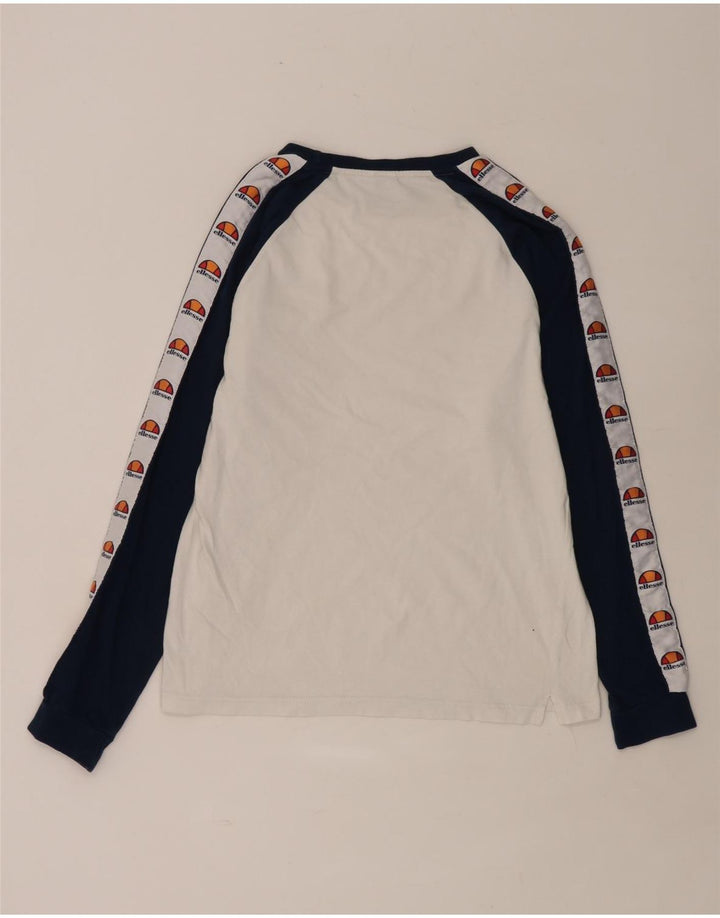 ELLESSE Мужской топ с рисунком, длинный рукав, средний белый, хлопок с цветными блоками