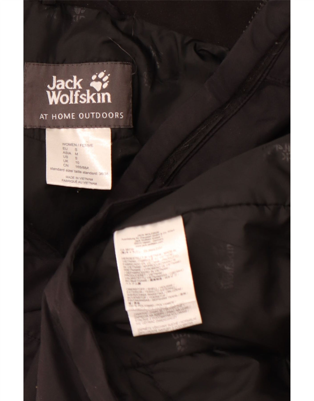 JACK WOLFSKIN Женская ветровка с капюшоном UK 10, маленькая, черная, полиамид