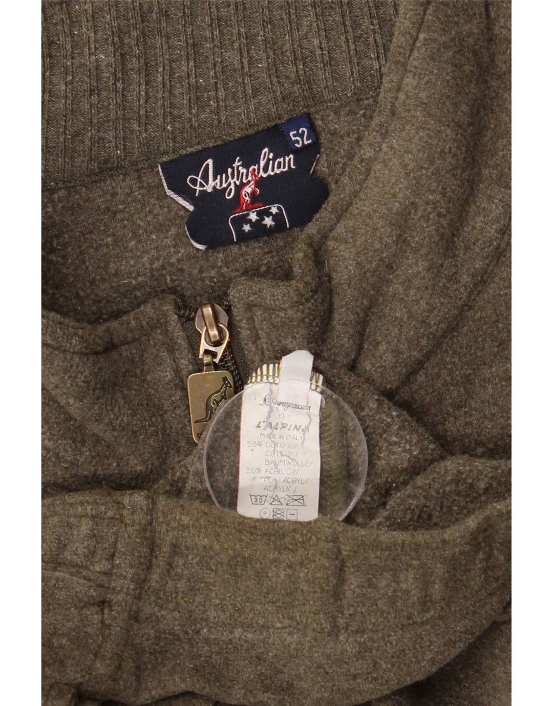 Мужской спортивный костюм AUSTRALIAN L'ALPINA, верхняя куртка IT 52, большой цвет хаки, хлопок