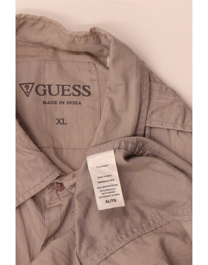 Мужская рубашка в стиле милитари Guess XL, серая, хлопок