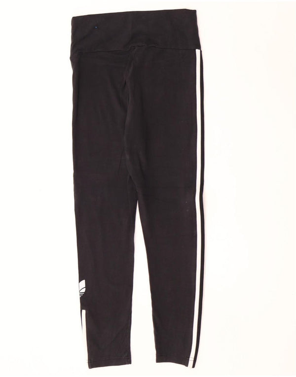Женские леггинсы Adidas UK 12, средние черные хлопковые