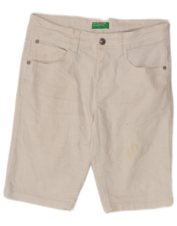 Джинсовые шорты Benetton для девочек 10–11 лет XL W28, белый хлопок