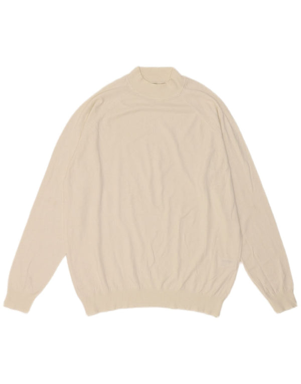 Zara Mens Turtle Neck Jumper Sweater Medium White Viscose