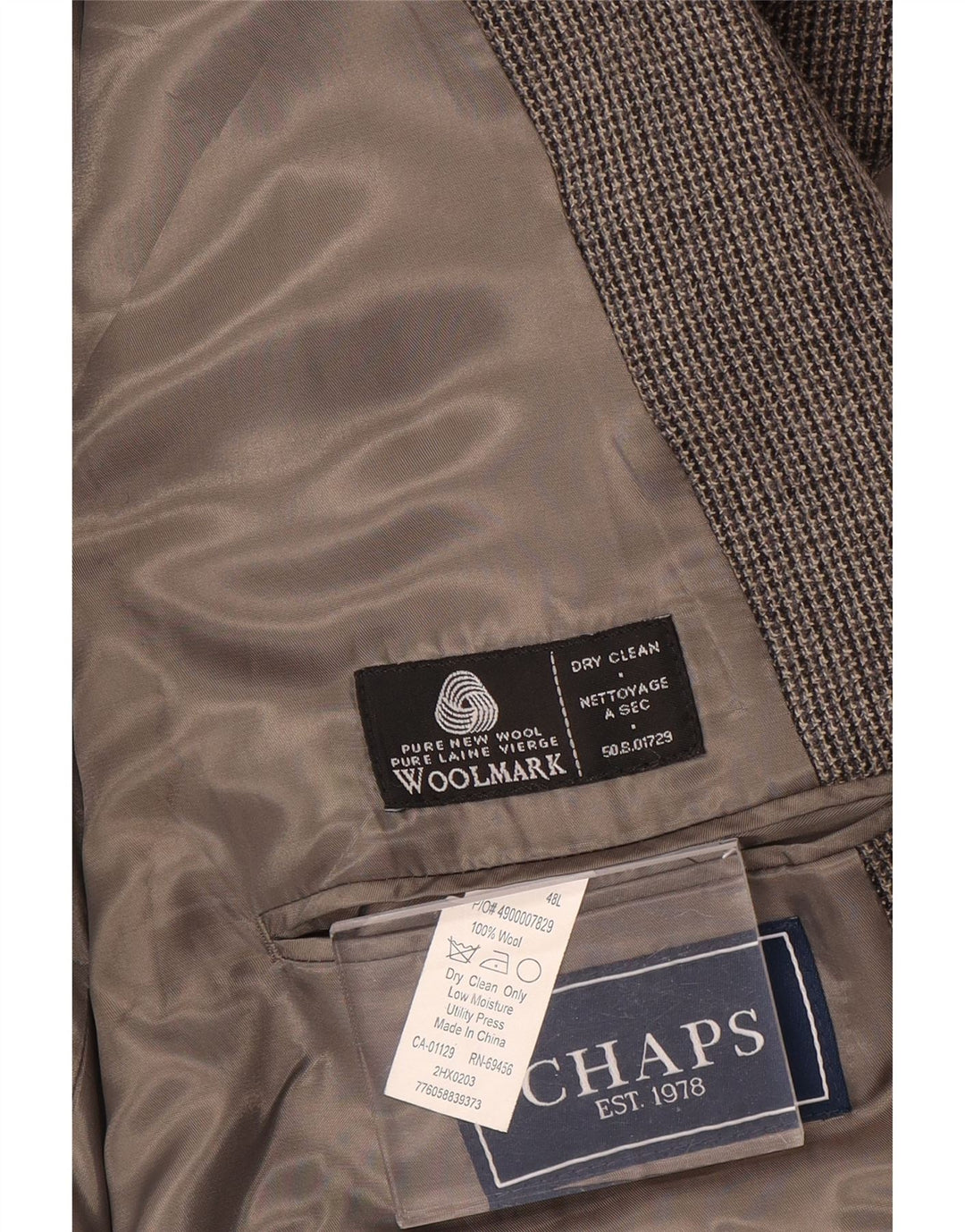 Мужской пиджак Chaps на 2 пуговицах, Великобритания 48, 3XL, серая шерсть