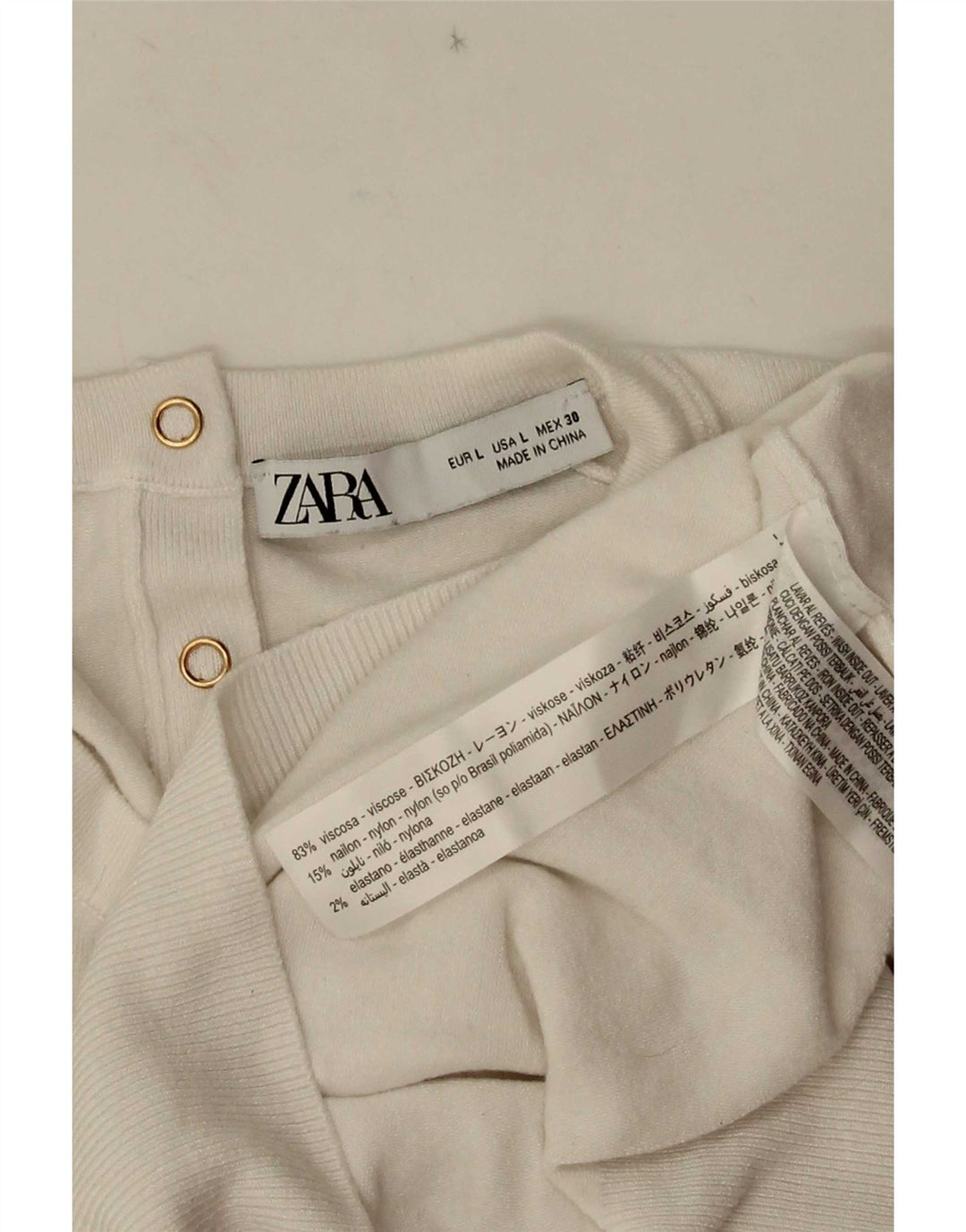 Женская блузка Zara Top UK 14, большая белая вискоза