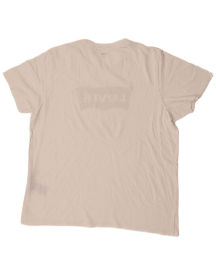 Мужская футболка с рисунком Levi's, топ 2XL, белый хлопок