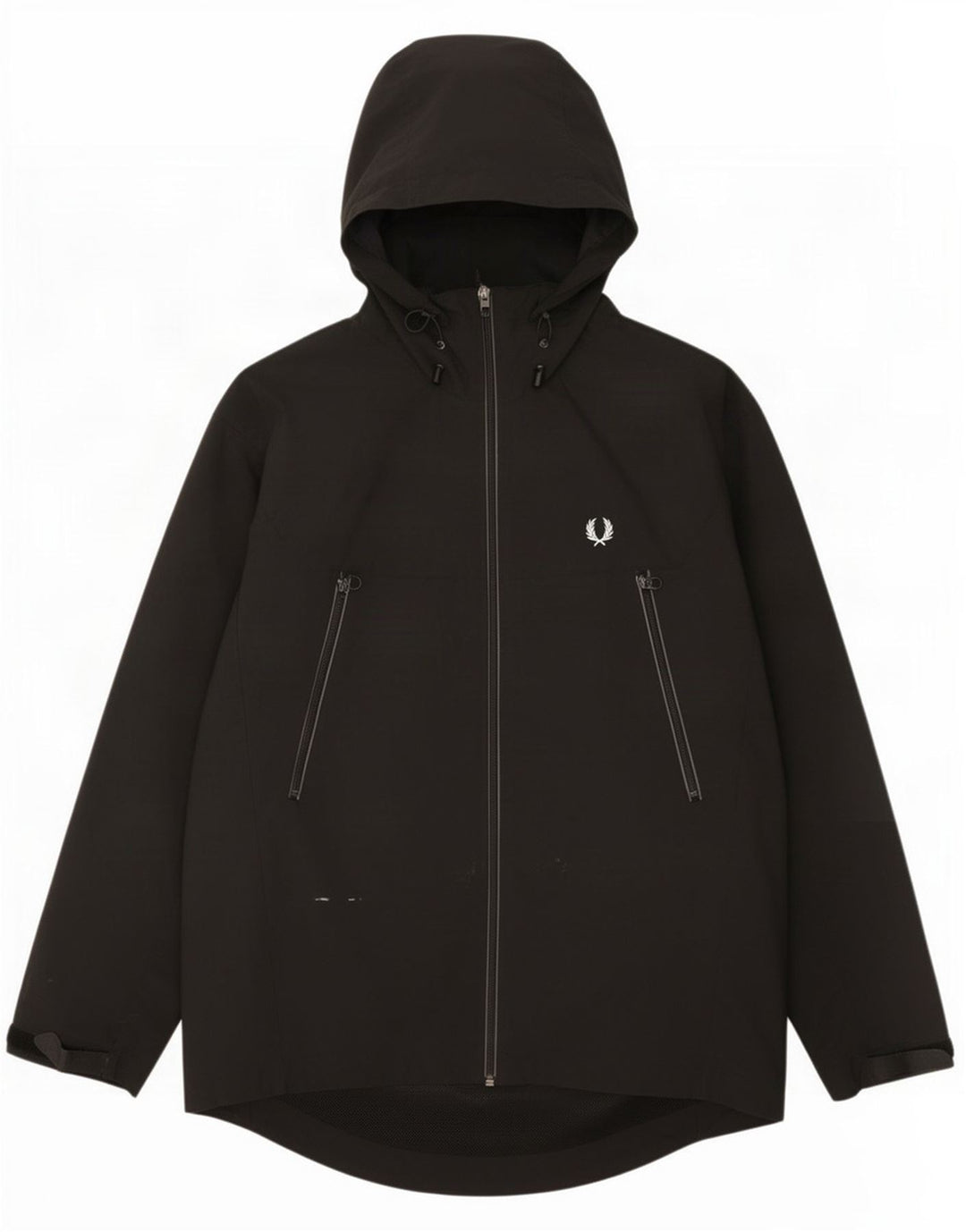 Мужская дождевик с капюшоном Fred Perry UK 38, средний черный нейлон