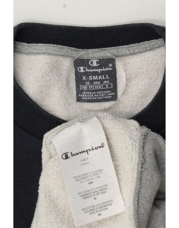 Мужской свитер CHAMPION, джемпер XS, серый, хлопок с цветными блоками