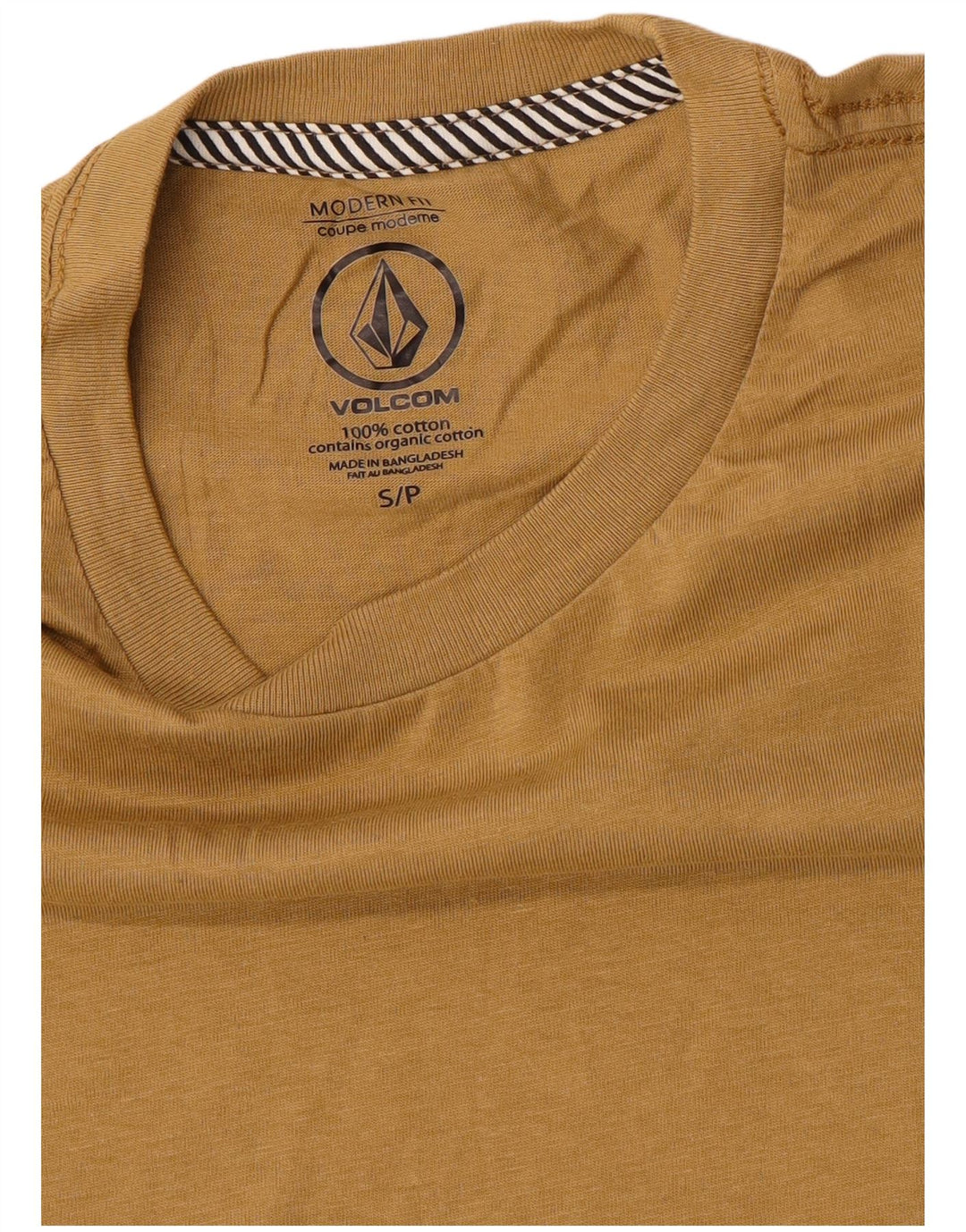 Volcom Мужская футболка современного кроя, маленький бежевый хлопок