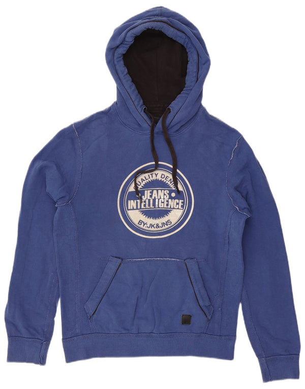 Мужской джемпер с капюшоном JACK & JONES, маленький синий, хлопковый