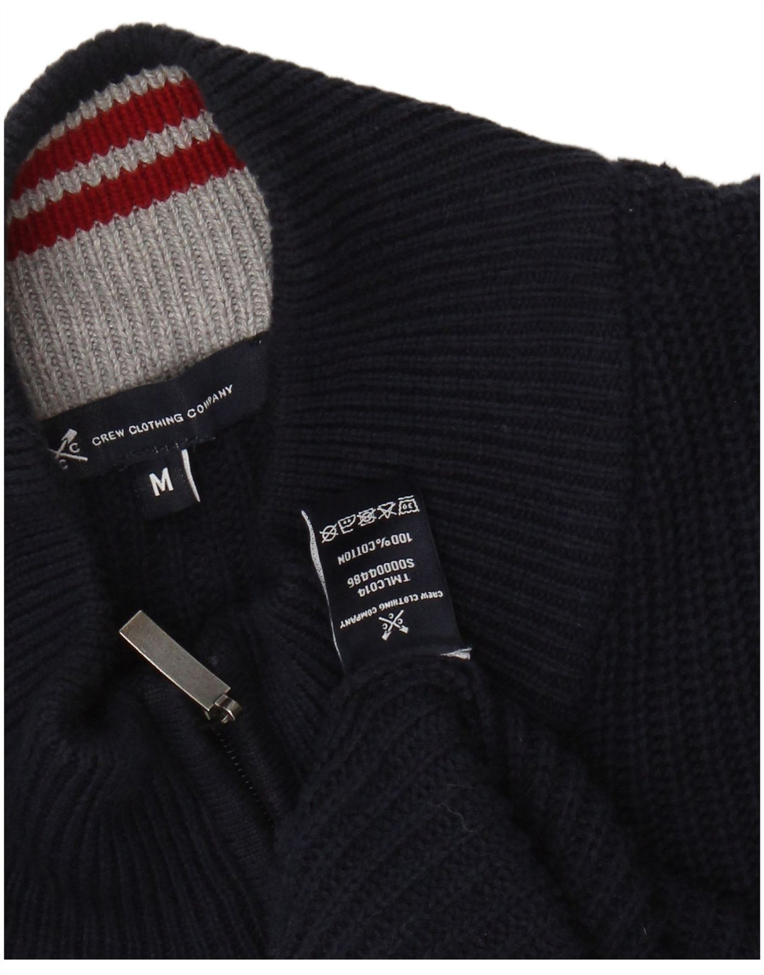 ОДЕЖДА ДЛЯ ЭКИПАЖА Женский джемпер с воротником на молнии UK 14 Средний темно-синий хлопок