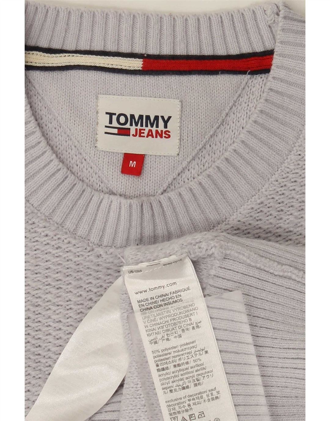 Мужской джемпер с круглым вырезом Tommy Hilfiger, средний серый полиэстер