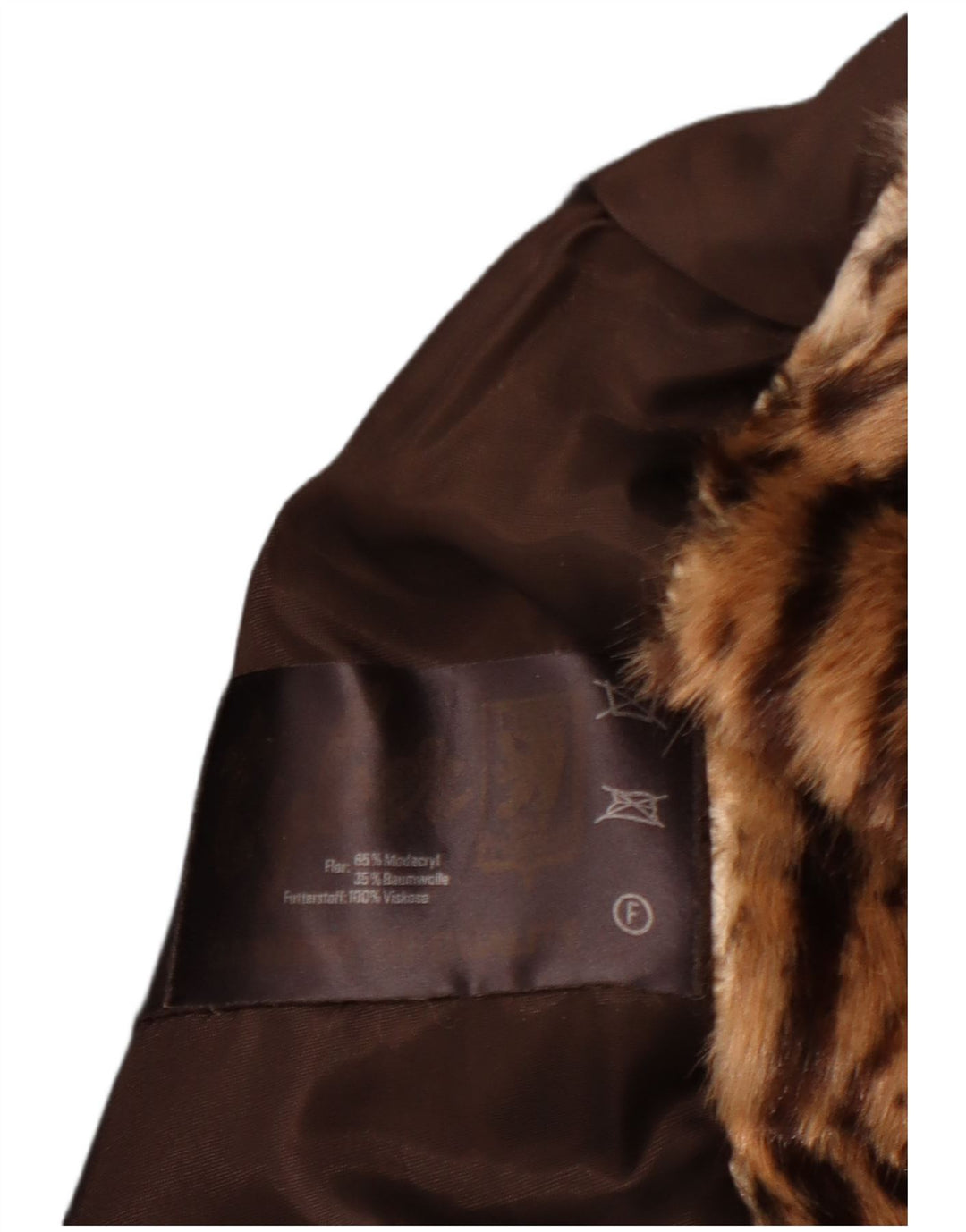 ВИНТАЖНАЯ женская куртка из искусственного меха EU 40, модакрил среднего коричневого цвета с животным принтом