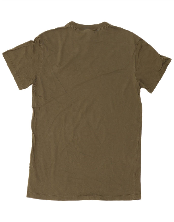 NIKE Mens T-Shirt Top Small Khaki Cotton