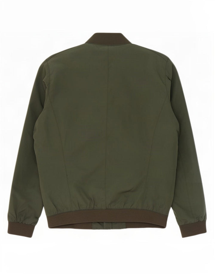 Мужская куртка-бомбер Zara UK 40, большая зеленая полиэстер