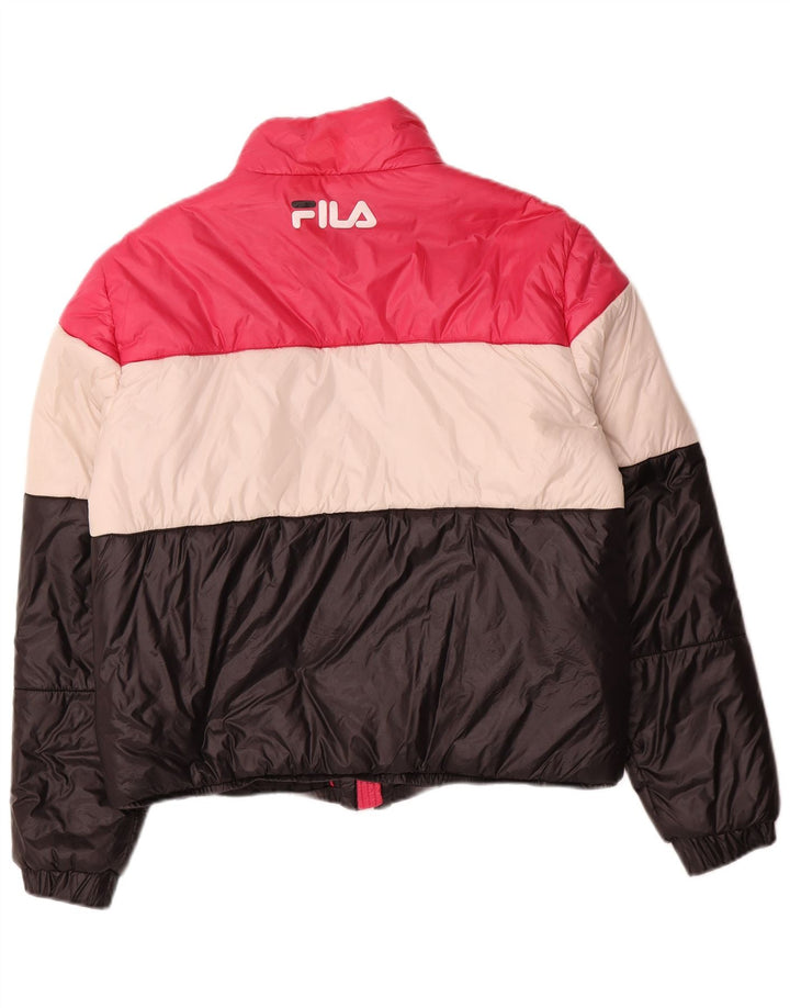 Женская стеганая куртка Fila UK 16, большой разноцветный полиэстер с цветными блоками