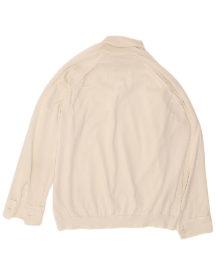 Винтажная женская блузка оверсайз с длинным рукавом, Великобритания, 16, большая белая