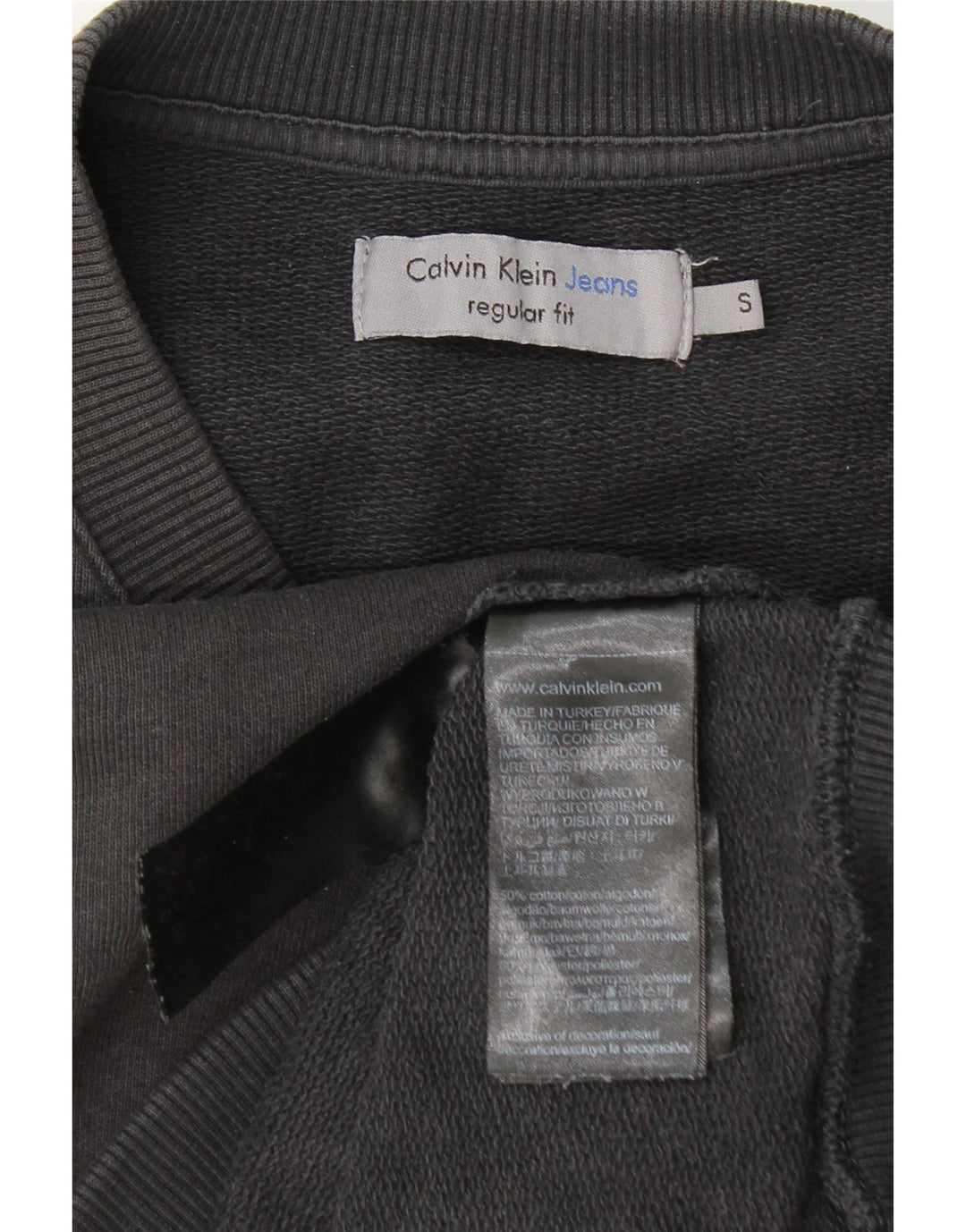 Calvin Klein Jeans Мужской свитшот стандартного кроя, маленький серый хлопковый джемпер