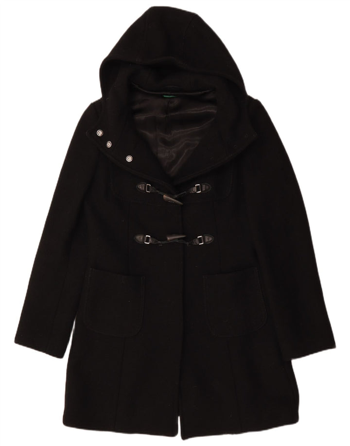 Женский дафлкот с капюшоном Benetton IT 44 Medium Black Wool