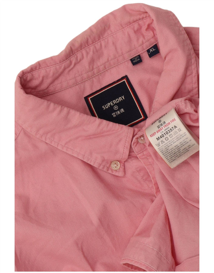 Мужская рубашка Superdry XL, розовая, хлопок